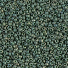 Japanese Miyuki Seed Beads, size 11/0, SKU 111030.MY11-2031, matte opaque green patina, (1 28-30 gram tube, apprx 3080 beads)