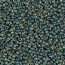 Japanese Miyuki Seed Beads, size 11/0, SKU 111030.MY11-2008, matte teal ab, (1 28-30 gram tube, apprx 3080 beads)