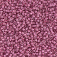 Japanese Miyuki Seed Beads, size 11/0, SKU 111030.MY11-1931, semi-matte rose lined crystal, (1 28-30 gram tube, apprx 3080 beads)