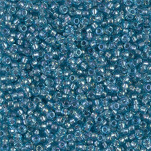 Japanese Miyuki Seed Beads, size 11/0, SKU 111030.MY11-2261. transparent sea blue ab, (1 28-30 gram tube, apprx 3080 beads)