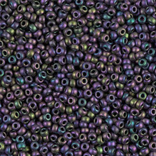Japanese Miyuki Seed Beads, size 11/0, SKU 111030.MY11-2019, matte metallic eggplant iris, (1 28-30 gram tube, apprx 3080 beads)