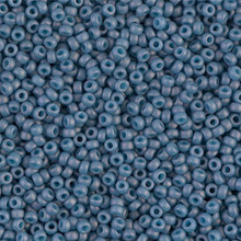 Japanese Miyuki Seed Beads, size 11/0, SKU 111030.MY11-2038, matte slate-blue ab, (1 28-30 gram tube, apprx 3080 beads)