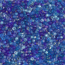 Japanese Miyuki Seed Beads, size 11/0, SKU 111030.MY11-MIX07, true blues mix, (1 28-30 gram tube, apprx 3080 beads)