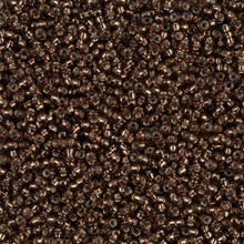 Japanese Miyuki Seed Beads, size 15/0, SKU 189015.MY15-0005D, root beer silver lined, (1 12-13gram tube - apprx 3500 beads)