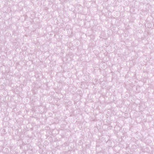 Japanese Miyuki Seed Beads, size 15/0, SKU 189015.MY15-0207, pink lined crystal, (1 12-13gram tube - apprx 3500 beads)