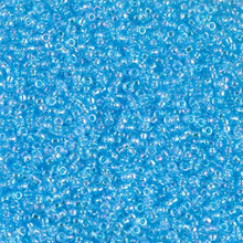 Japanese Miyuki Seed Beads, size 15/0, SKU 189015.MY15-0260, transparent aqua ab, (1 12-13gram tube - apprx 3500 beads)