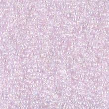 Japanese Miyuki Seed Beads, size 15/0, SKU 189015.MY15-0266, lined pink ab, (1 12-13gram tube - apprx 3500 beads)
