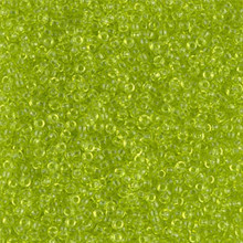 Japanese Miyuki Seed Beads, size 15/0, SKU 189015.MY15-0143, transparent chartreuse, (1 12-13gram tube - apprx 3500 beads)