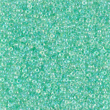 Japanese Miyuki Seed Beads, size 15/0, SKU 189015.MY15-0271, light mint lined crystal ab, (1 12-13gram tube - apprx 3500 beads)