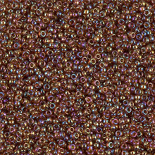 Japanese Miyuki Seed Beads, size 15/0, SKU 189015.MY15-0257, transparent topaz ab, (1 12-13gram tube - apprx 3500 beads)