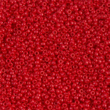 Japanese Miyuki Seed Beads, size 15/0, SKU 189015.MY15-0408, opaque red, (1 12-13gram tube - apprx 3500 beads)