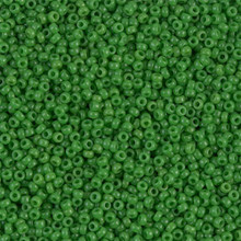 Japanese Miyuki Seed Beads, size 15/0, SKU 189015.MY15-0411, opaque pea green, (1 12-13gram tube - apprx 3500 beads)