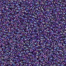 Japanese Miyuki Seed Beads, size 15/0, SKU 189015.MY15-0356, purple lined amethyst ab, (1 12-13gram tube - apprx 3500 beads)