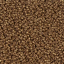 Japanese Miyuki Seed Beads, size 15/0, SKU 189015.MY15-0457L, metallic light bronze, (1 12-13gram tube - apprx 3500 beads)
