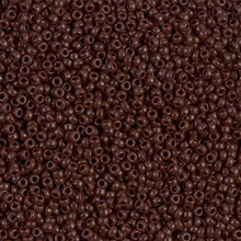 Japanese Miyuki Seed Beads, size 15/0, SKU 189015.MY15-0409, opaque chocolate brown, (1 12-13gram tube - apprx 3500 beads)