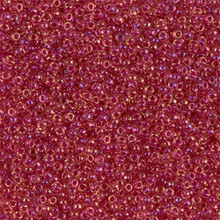 Japanese Miyuki Seed Beads, size 15/0, SKU 189015.MY15-0363, lined light cranberry ab, (1 12-13gram tube - apprx 3500 beads)
