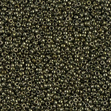 Japanese Miyuki Seed Beads, size 15/0, SKU 189015.MY15-0459, metallic olive, (1 12-13gram tube - apprx 3500 beads)