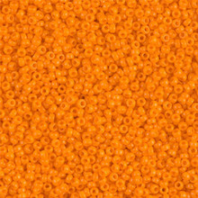 Japanese Miyuki Seed Beads, size 15/0, SKU 189015.MY15-0405, opaque tangerine, (1 12-13gram tube - apprx 3500 beads)