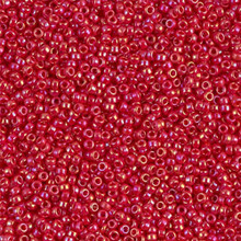 Japanese Miyuki Seed Beads, size 15/0, SKU 189015.MY15-0476, opaque red ab, (1 12-13gram tube - apprx 3500 beads)