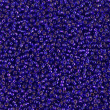 Japanese Miyuki Seed Beads, size 15/0, SKU 189015.MY15-1427, violet silver lined, (1 12-13gram tube - apprx 3500 beads)