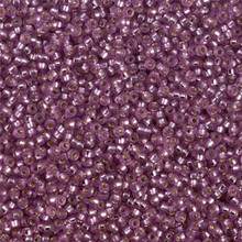 Japanese Miyuki Seed Beads, size 15/0, SKU 189015.MY15-1650, dyed semi frosted lavender silver lined, (1 12-13gram tube - apprx 3500 beads)