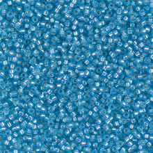 Japanese Miyuki Seed Beads, size 15/0, SKU 189015.MY15-0573, dyed aqua alabaster silver lined, (1 12-13gram tube - apprx 3500 beads)