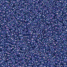 Japanese Miyuki Seed Beads, size 15/0, SKU 189015.MY15-1827, sparkling purple lined aqua luster, (1 12-13gram tube - apprx 3500 beads)