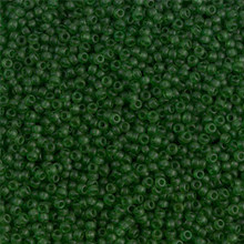 Japanese Miyuki Seed Beads, size 15/0, SKU 189015.MY15-1611, dyed semi frosted transparent olive, (1 12-13gram tube - apprx 3500 beads)