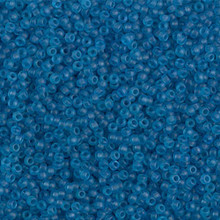 Japanese Miyuki Seed Beads, size 15/0, SKU 189015.MY15-1614, dyed semi frosted transparent aqua, (1 12-13gram tube - apprx 3500 beads)
