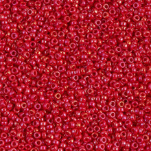 Japanese Miyuki Seed Beads, size 15/0, SKU 189015.MY15-1943, opaque red luster, (1 12-13gram tube - apprx 3500 beads)