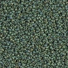 Japanese Miyuki Seed Beads, size 15/0, SKU 189015.MY15-2031, matte metallic under leaf-green, (1 12-13gram tube - apprx 3500 beads)