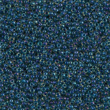 Japanese Miyuki Seed Beads, size 15/0, SKU 189015.MY15-1826, midnight blue lined topaz ab, (1 12-13gram tube - apprx 3500 beads)