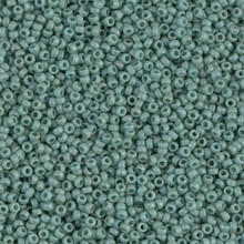 Japanese Miyuki Seed Beads, size 15/0, SKU 189015.MY15-2028, matte metallic seafoam green, (1 12-13gram tube - apprx 3500 beads)