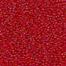 Japanese Miyuki Seed Beads, size 15/0, SKU 189015.MY15-2248, red lined red ab, (1 12-13gram tube - apprx 3500 beads)