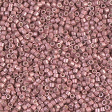 Delica Beads (Miyuki), size 11/0 (same as 12/0), SKU 195006.DB11-1156, galvanized semi-frosted pink blush, (10gram tube, apprx 1900 beads)