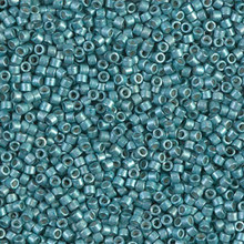 Delica Beads (Miyuki), size 11/0 (same as 12/0), SKU 195006.DB11-1183, galvanized semi-frosted dark aqua, (10gram tube, apprx 1900 beads)