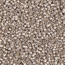 Delica Beads (Miyuki), size 11/0 (same as 12/0), SKU 195006.DB11-1158, galvanized semi-frosted light smoky amethyst, (10gram tube, apprx 1900 beads)