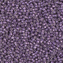 Delica Beads (Miyuki), size 11/0 (same as 12/0), SKU 195006.DB11-1185, galvanized semi-frosted eggplant, (10gram tube, apprx 1900 beads)