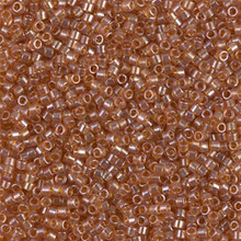 Delica Beads (Miyuki), size 11/0 (same as 12/0), SKU 195006.DB11-1221, transparent marigold luster, (10gram tube, apprx 1900 beads)