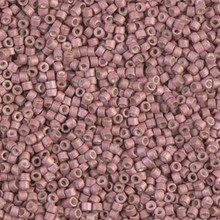 Delica Beads (Miyuki), size 11/0 (same as 12/0), SKU 195006.DB11-1166, galvanized matte pink blush, (10gram tube, apprx 1900 beads)