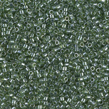 Delica Beads (Miyuki), size 11/0 (same as 12/0), SKU 195006.DB11-1227, transparent olive luster, (10gram tube, apprx 1900 beads)
