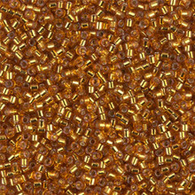 Delica Beads (Miyuki), size 11/0 (same as 12/0), SKU 195006.DB11-1201, silver-lined marigold, (10gram tube, apprx 1900 beads)