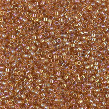 Delica Beads (Miyuki), size 11/0 (same as 12/0), SKU 195006.DB11-1241, transparent marigold AB, (10gram tube, apprx 1900 beads)