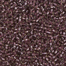 Delica Beads (Miyuki), size 11/0 (same as 12/0), SKU 195006.DB11-1204, silver-lined mauve, (10gram tube, apprx 1900 beads)