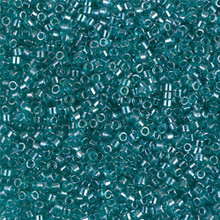 Delica Beads (Miyuki), size 11/0 (same as 12/0), SKU 195006.DB11-1228, transparent caribbean teal luster, (10gram tube, apprx 1900 beads)