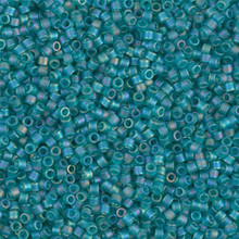 Delica Beads (Miyuki), size 11/0 (same as 12/0), SKU 195006.DB11-1283, matte transparent caribbean teal AB, (10gram tube, apprx 1900 beads)