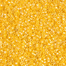 Delica Beads (Miyuki), size 11/0 (same as 12/0), SKU 195006.DB11-1562, opaque canary luster, (10gram tube, apprx 1900 beads)