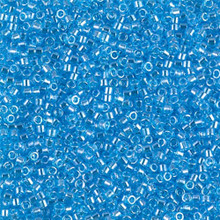 Delica Beads (Miyuki), size 11/0 (same as 12/0), SKU 195006.DB11-1229, transparent ocean blue luster, (10gram tube, apprx 1900 beads)