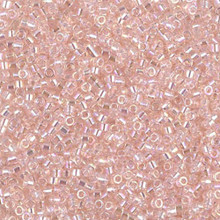 Delica Beads (Miyuki), size 11/0 (same as 12/0), SKU 195006.DB11-1243, transparent pink mist AB, (10gram tube, apprx 1900 beads)