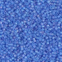 Delica Beads (Miyuki), size 11/0 (same as 12/0), SKU 195006.DB11-1285, matte transparent azure AB, (10gram tube, apprx 1900 beads)